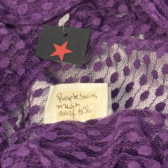 NWT Purple Swiss Mesh Scarf Sheer Statement Piece Layering Spring Summer Fall - Picture 4 of 4